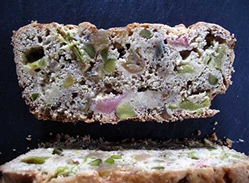 Pistachio Rhubarb + Candied Ginger Loaf
