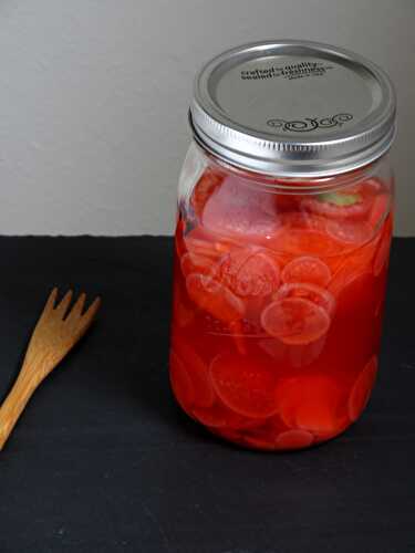 Sweet + Tangy Quick Pickled-Radishes