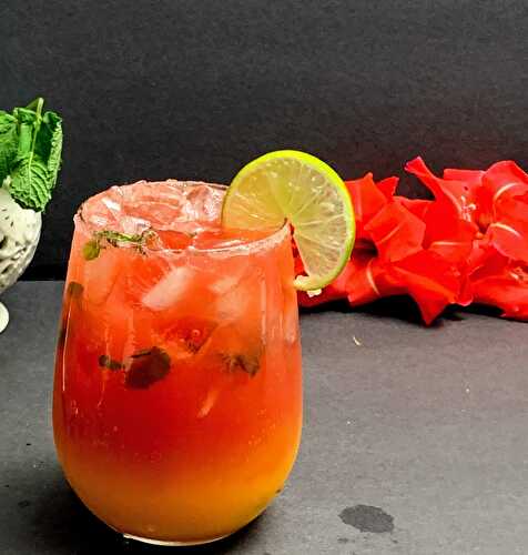Sunset Mocktail - A Refreshing summer Drink - Hameesha