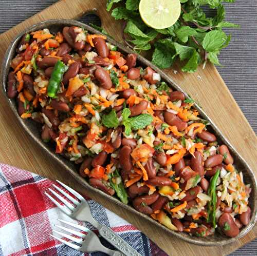 Rajma Salad Recipe | Healthy Kidney Beans Salad Recipe | Indian Style Rajma Salad
