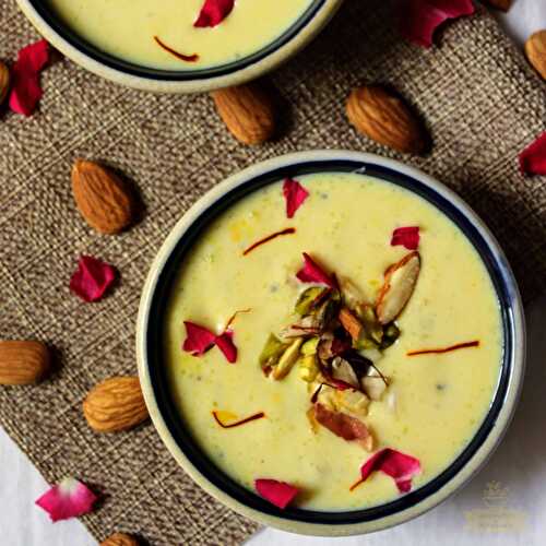 Badam Kheer Recipe | Badam Payasam | Almond Kheer | Almond Pudding - Happinesss Is Homemade