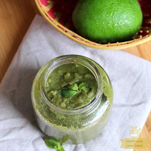 Sweet 'n' Tangy Raw Mango Chutney - Happinesss Is Homemade