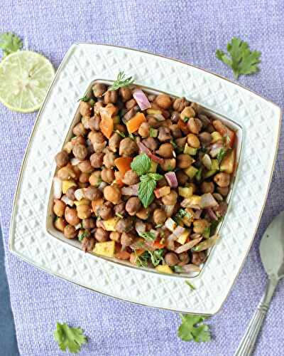 Kala Chana Chaat Recipe | Nutritious Desi Delight: Black Chickpea Salad Recipe - Happinesss Is Homemade