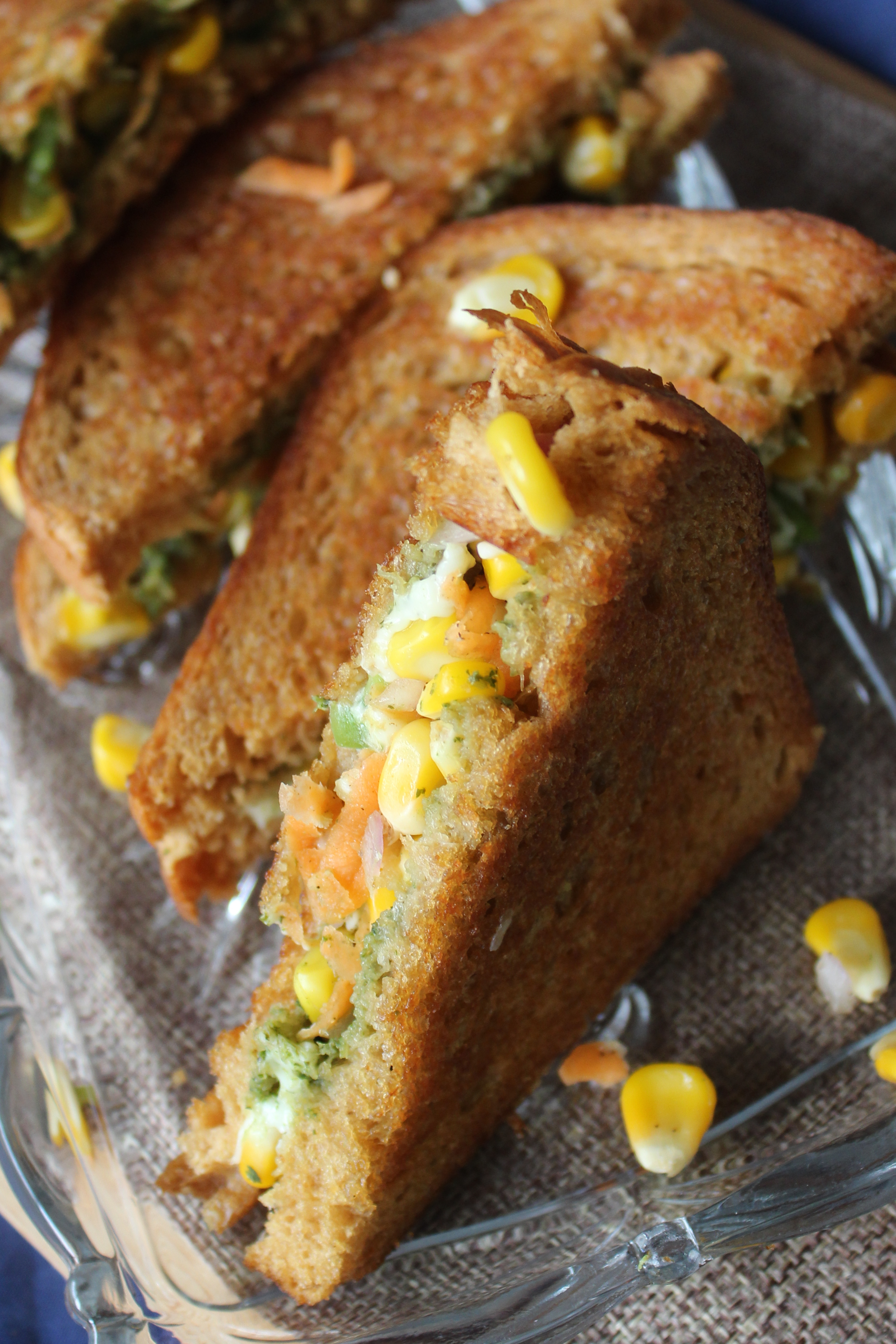 Cheese corn sandwich