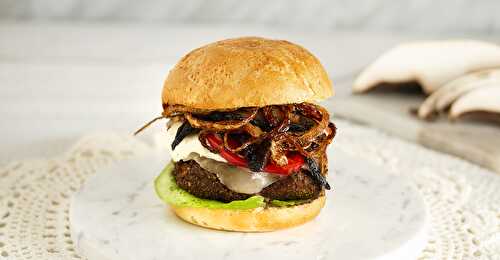 Portobello Mushroom Burgers With Lemony Dill Mayo