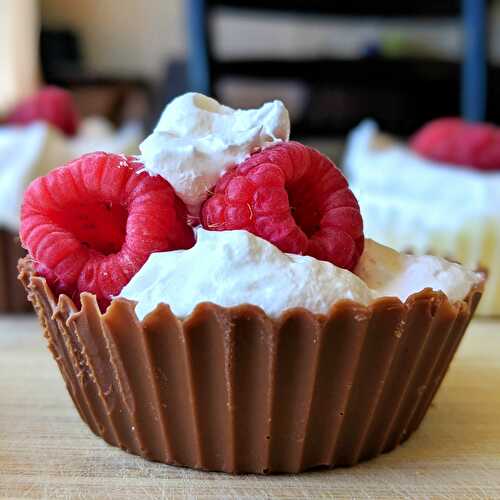Chocolate Cup with Cream and Berries