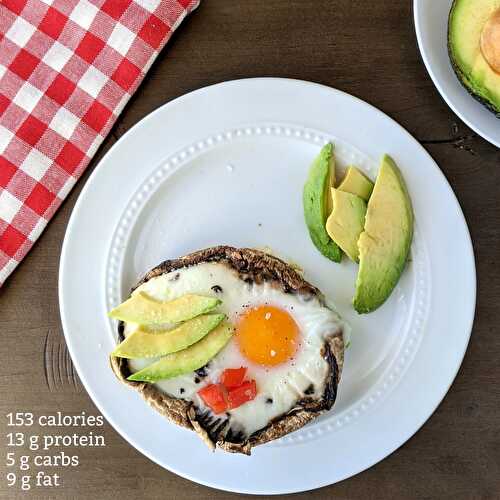 Avocado Egg Stuffed Mushrooms