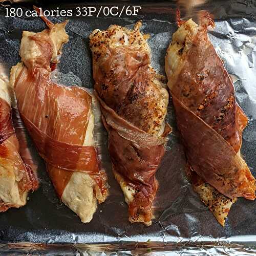 Easy 20 minute proscuitto wrapped chicken