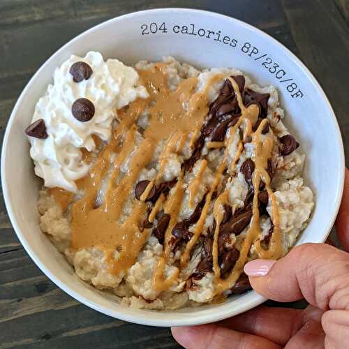 High Volume Low Calorie Chocolate Peanut Butter Oatmeal