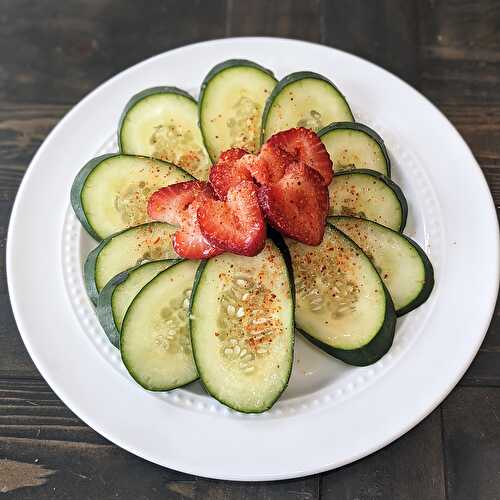 Lime Strawberries and Cucumbers with Tajin Seasoning