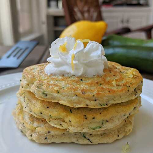 Lemon Poppyseed Zucchini Protein Pancakes