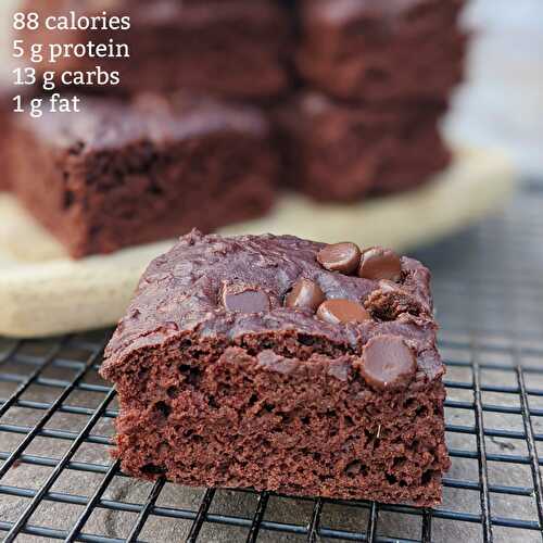 Low Fat Protein Brownies {No sugar and no eggs}