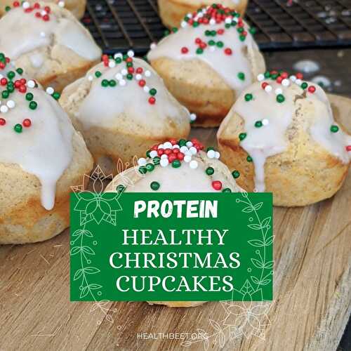 Healthy Christmas Eggnog Protein Cupcakes