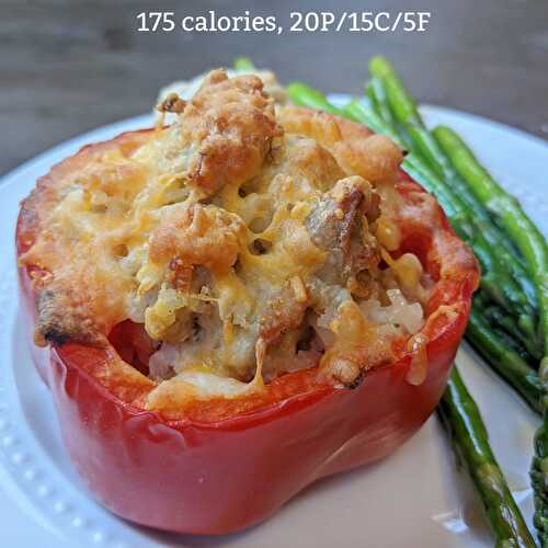 Low Calorie Cheesy Chicken Stuffed Peppers