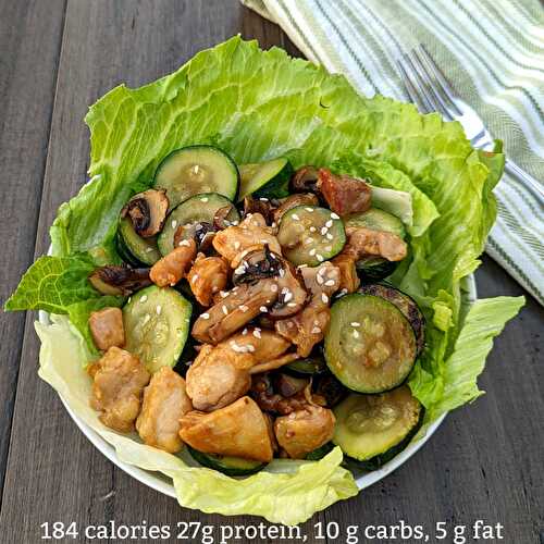 Healthy Low Calorie Chicken Stir Fry Lettuce Wrap Bowls