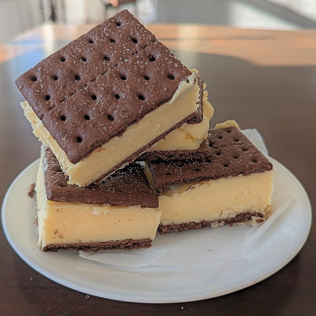 Healthy Protein Chocolate and Vanilla Ice Cream Sandwich