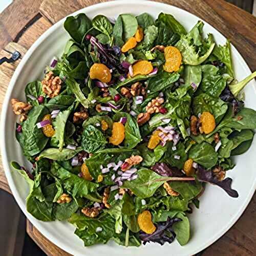 Family Favorite Spinach Salad with Mandarin oranges and candied nuts