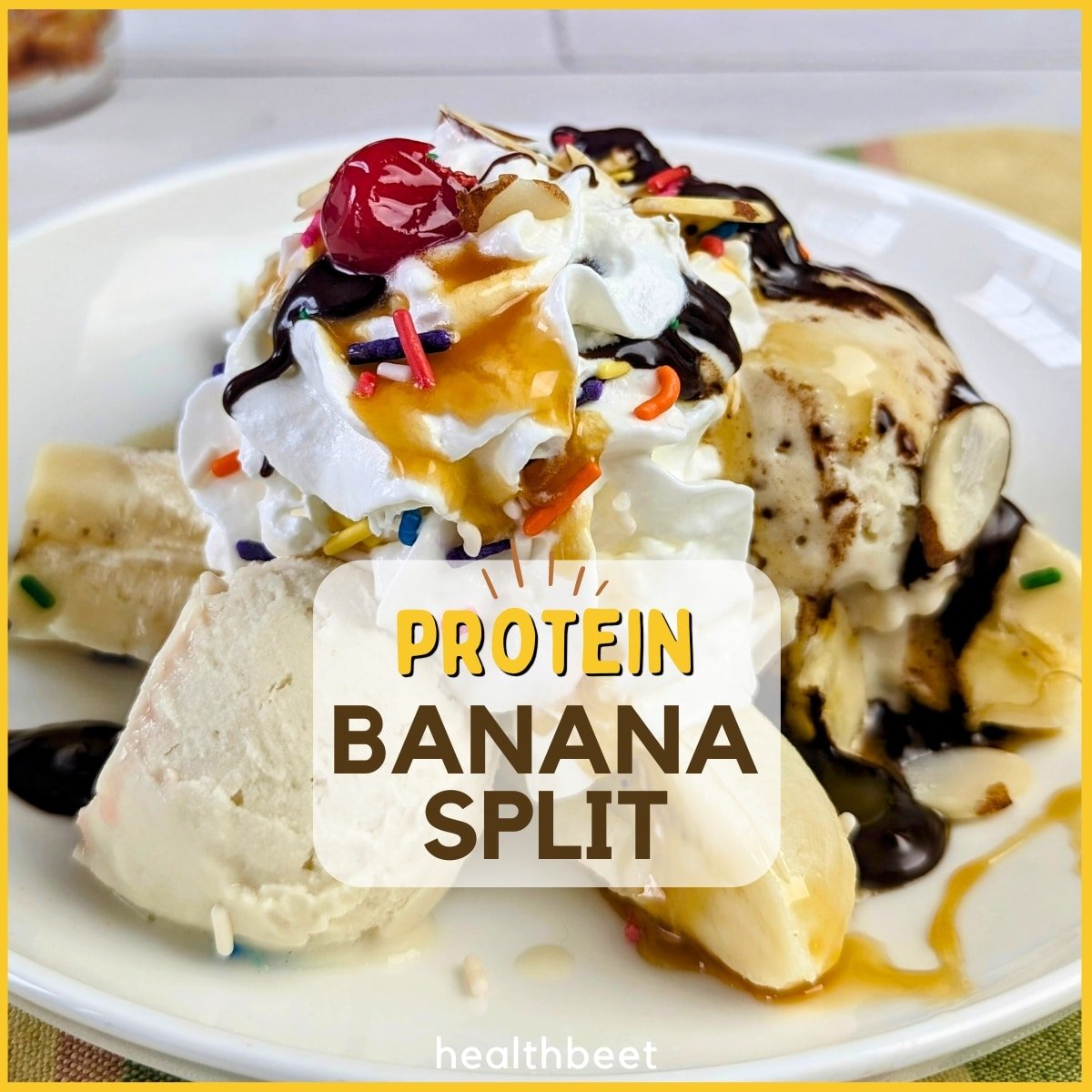 Protein Banana Split with Low Calorie Topping Ideas