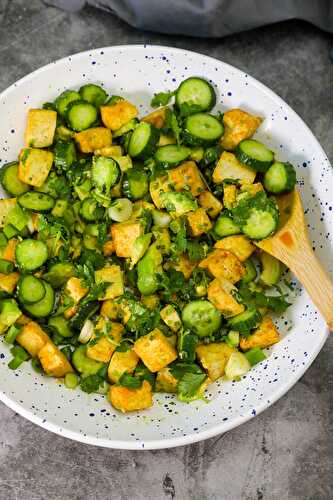 Avocado Tofu Salad - Healthier Steps