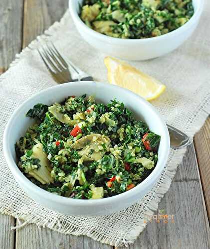 Kale, Quinoa and Artichoke Salad - Healthier Steps