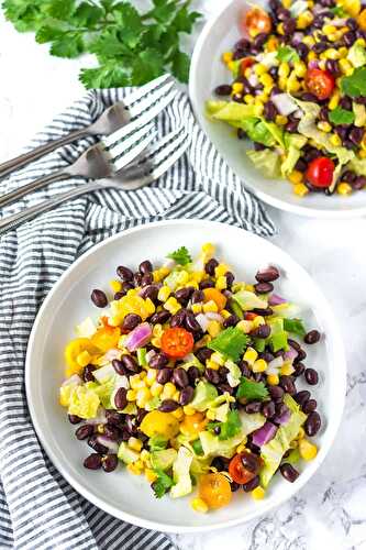 Southwest Salad with Avocado Dressing - Healthier Steps