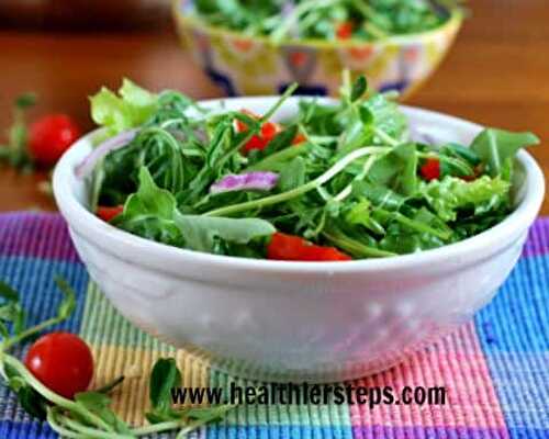 Spring Cleanse Salad with Quick & Easy Salad Dressing - Healthier Steps