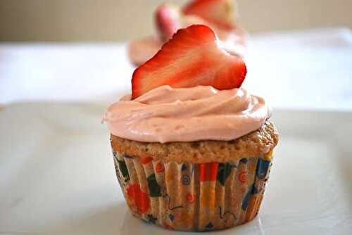 Strawberry Cupcakes with Cream Cheese Frosting - Healthier Steps
