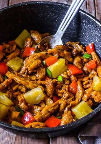 Teriyaki Soy Curls with Pineapple and Bell Pepper