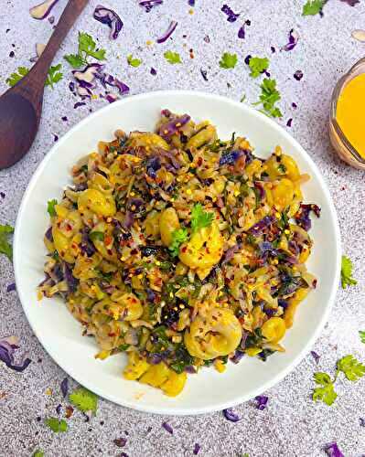 Vegan Cabbage and Spinach Pasta Stir-Fry