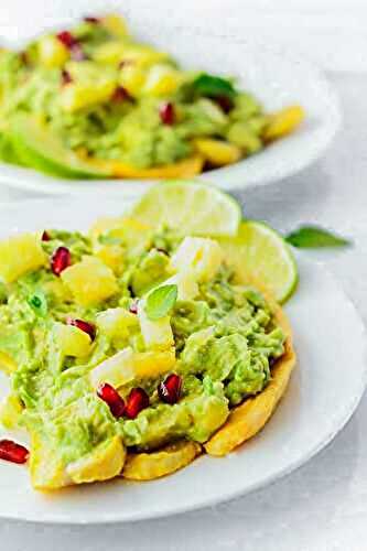 Pineapple Guacamole Baked Plantains
