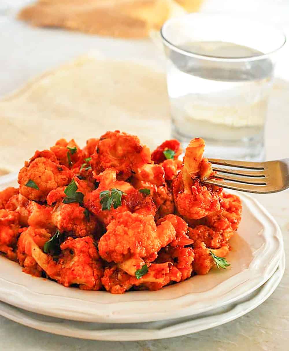 Roasted Cauliflower in Spicy Marinara Sauce