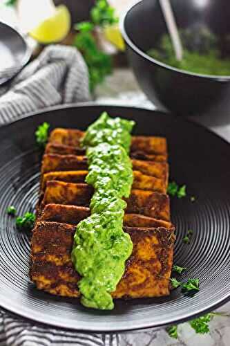 Tofu Steaks With Avocado Chimichurri