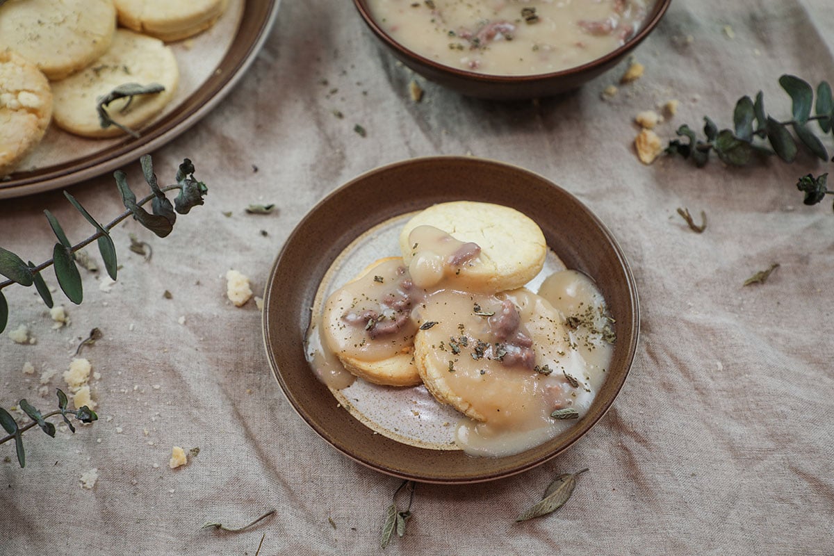 Vegan Gluten-Free Biscuits And Gravy