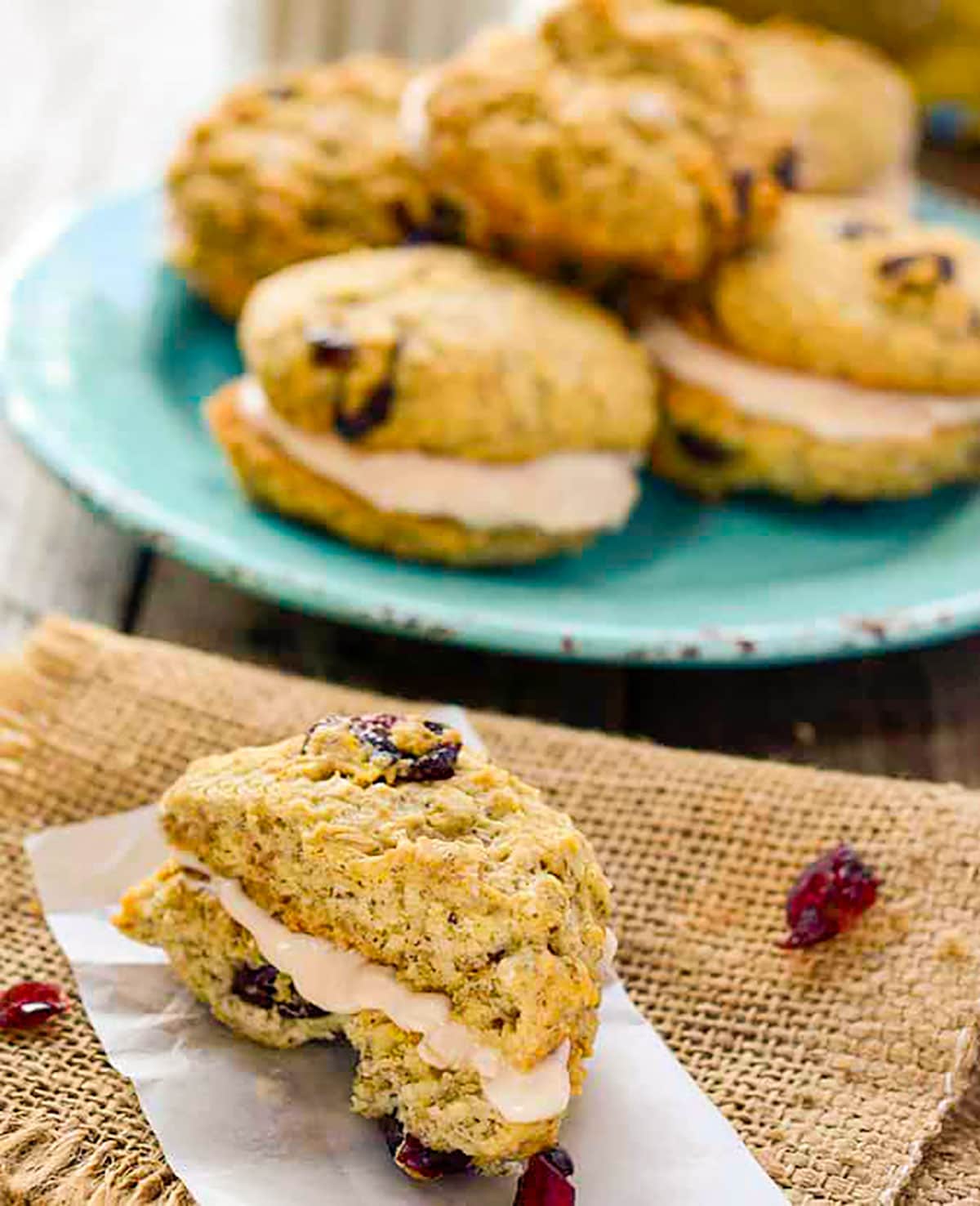 Vegan Gluten-Free Cranberry Oatmeal Sandwich Cookies