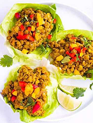 Vegan Lentil Curry Lettuce Cups