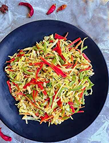 Cabbage Stir-Fry With Carrots And Peppers