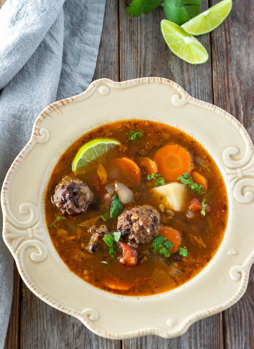 Instant Pot Vegan Mexican Meatball Soup