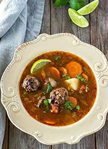 Instant Pot Vegan Mexican Meatball Soup