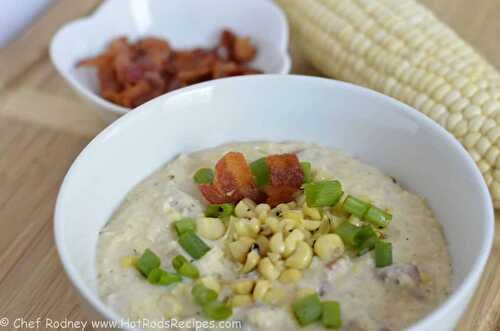 Grilled Corn and Chicken Soup