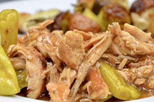 Slow Cooker Shredded Mississippi Chicken
