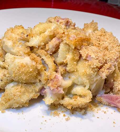 Mac and Cheese with Green Onions and Ham