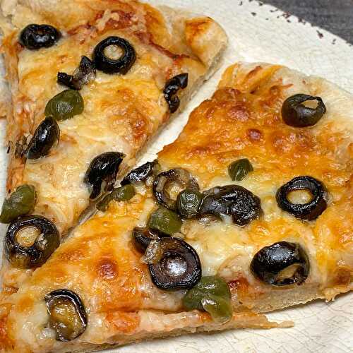 Pizza with Black Olives and Capers