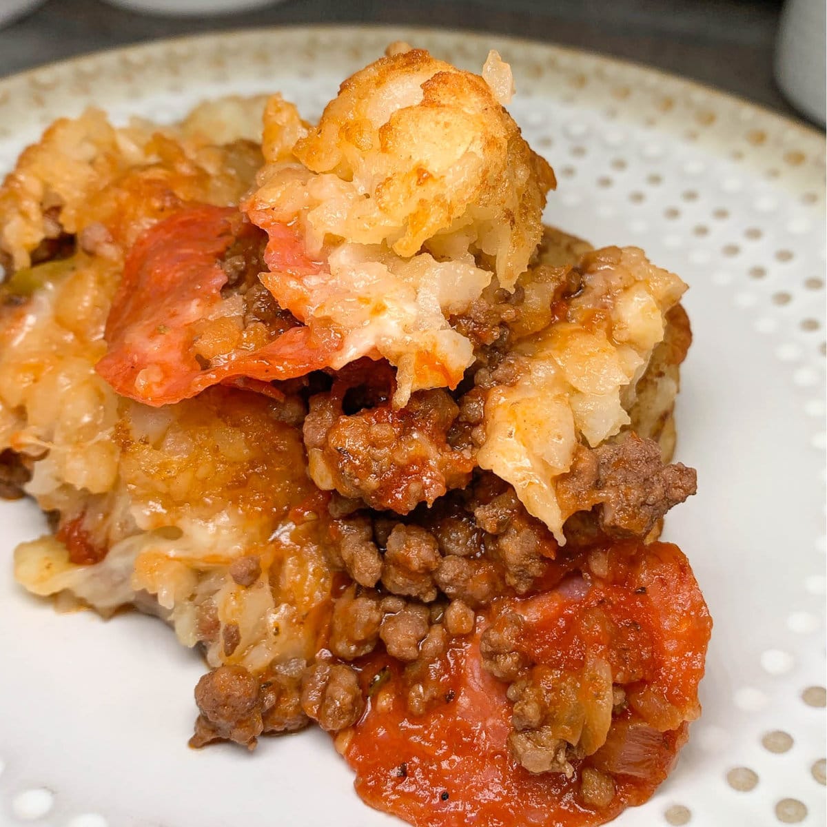 Pizza Tater Tots Casserole