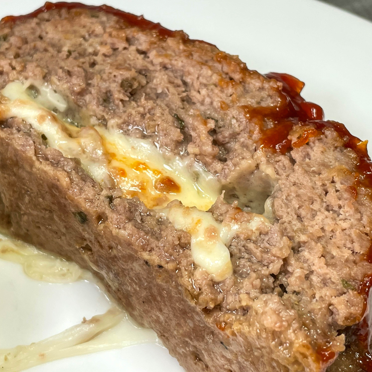 Mozzarella Stuffed Meatloaf