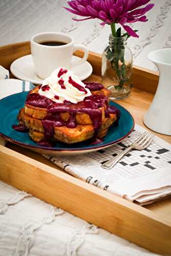 Drunken Berry French Toast with Whipped Mascarpone