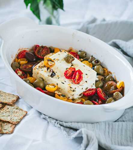 Baked Feta with Tomatoes and Olives