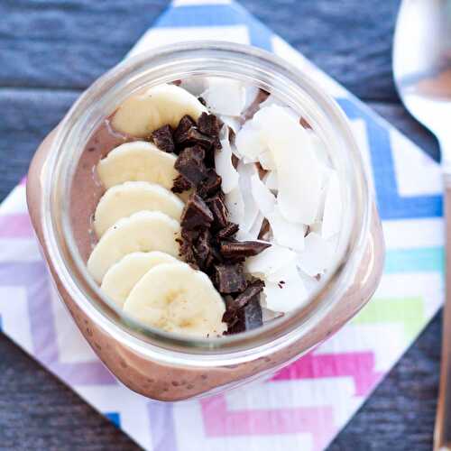 High Protein Chocolate Coconut Chia Pudding