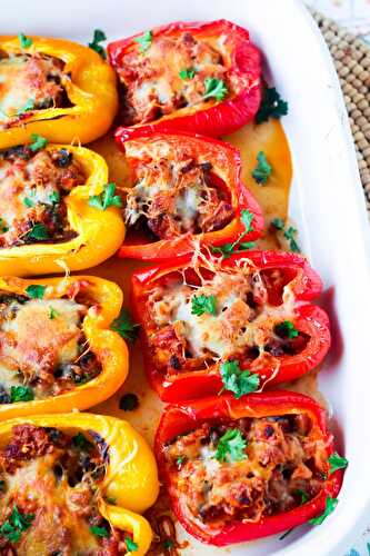 5 Ingredient Pizza Stuffed Peppers