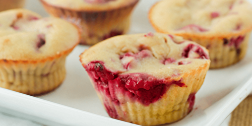 Healthy Raspberry Muffins with Greek Yogurt