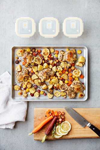 Sheet Pan Lemon Chicken with Potatoes and Carrots